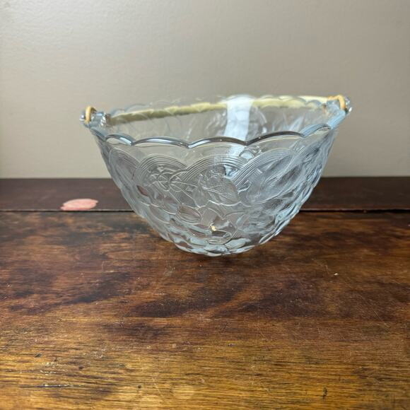 WP&G Fruit Delight CRYSTAL Clear Harvest Gathering Basket Decor Rattan Handle - Picture 7 of 13